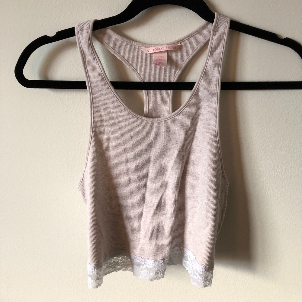 Cream crop top sleep shirt